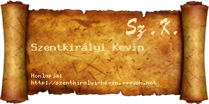 Szentkirályi Kevin névjegykártya