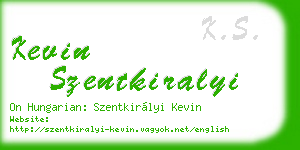 kevin szentkiralyi business card
