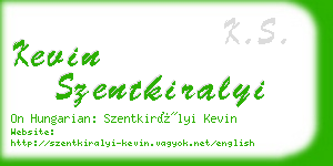 kevin szentkiralyi business card